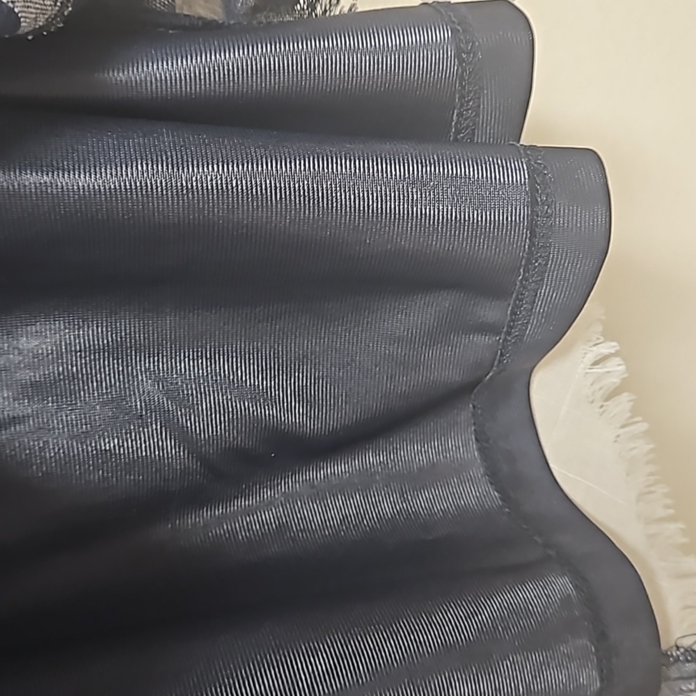 THML Checkered embroidered fringe sleeves dress women's size Medium - Picture 7 of 12